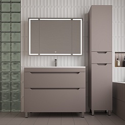 Style Line Тумба с раковиной Остин 100 тауп темный – фотография-8